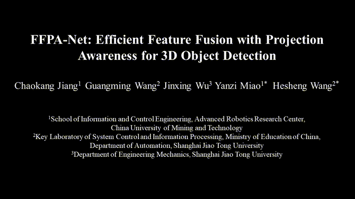 FFPA-Net: Efficient Feature Fusion with Projection Awareness for 3D Object Detection preview