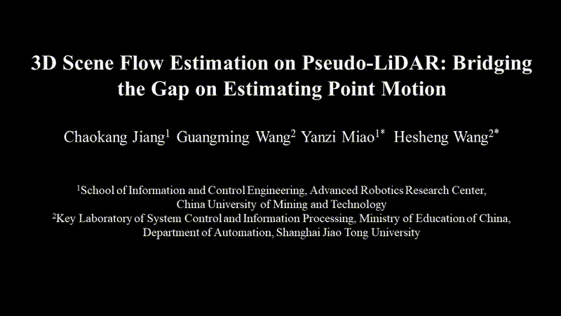 3-D Scene Flow Estimation on Pseudo-LiDAR: Bridging the Gap on Estimating Point Motion preview